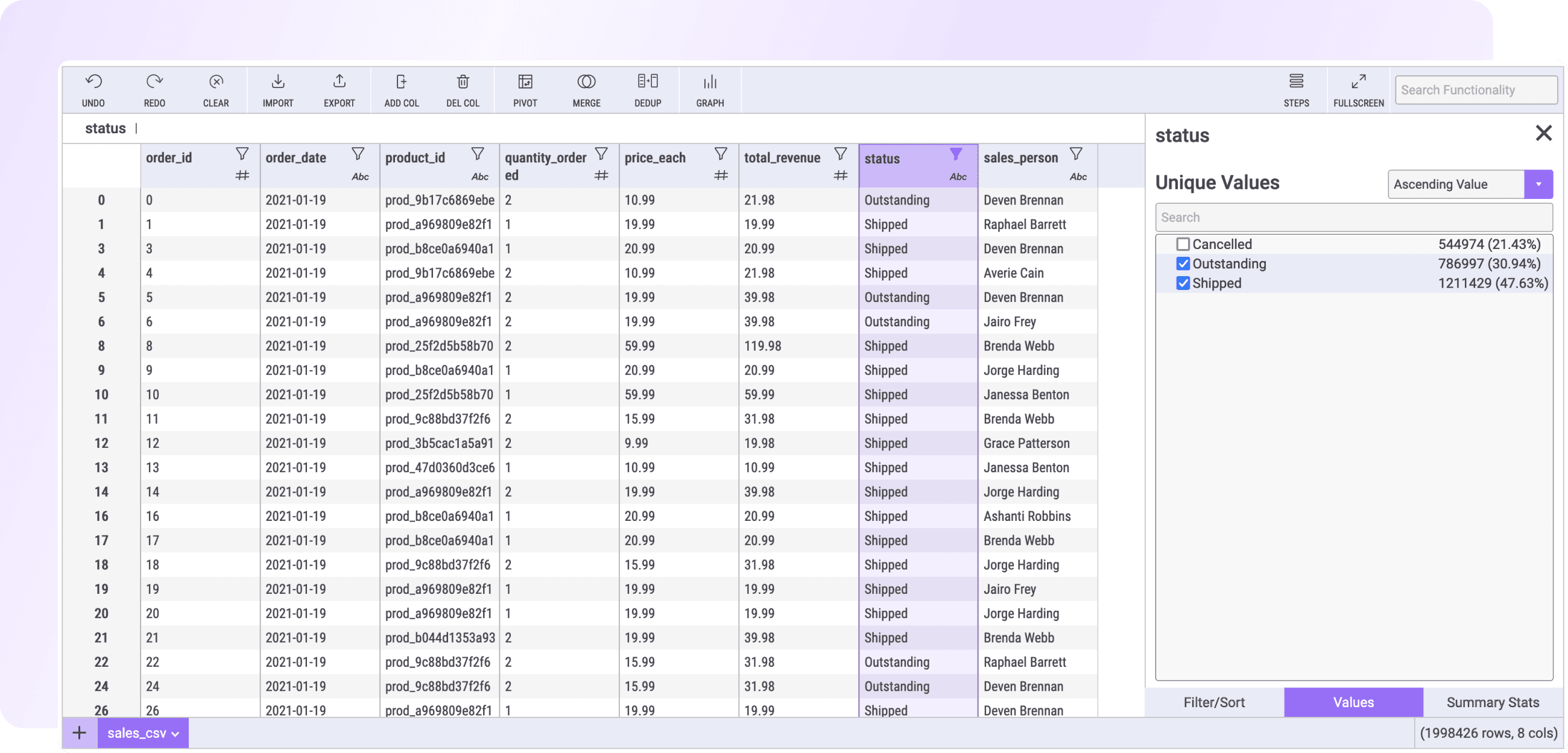 Use Mito to transform your data